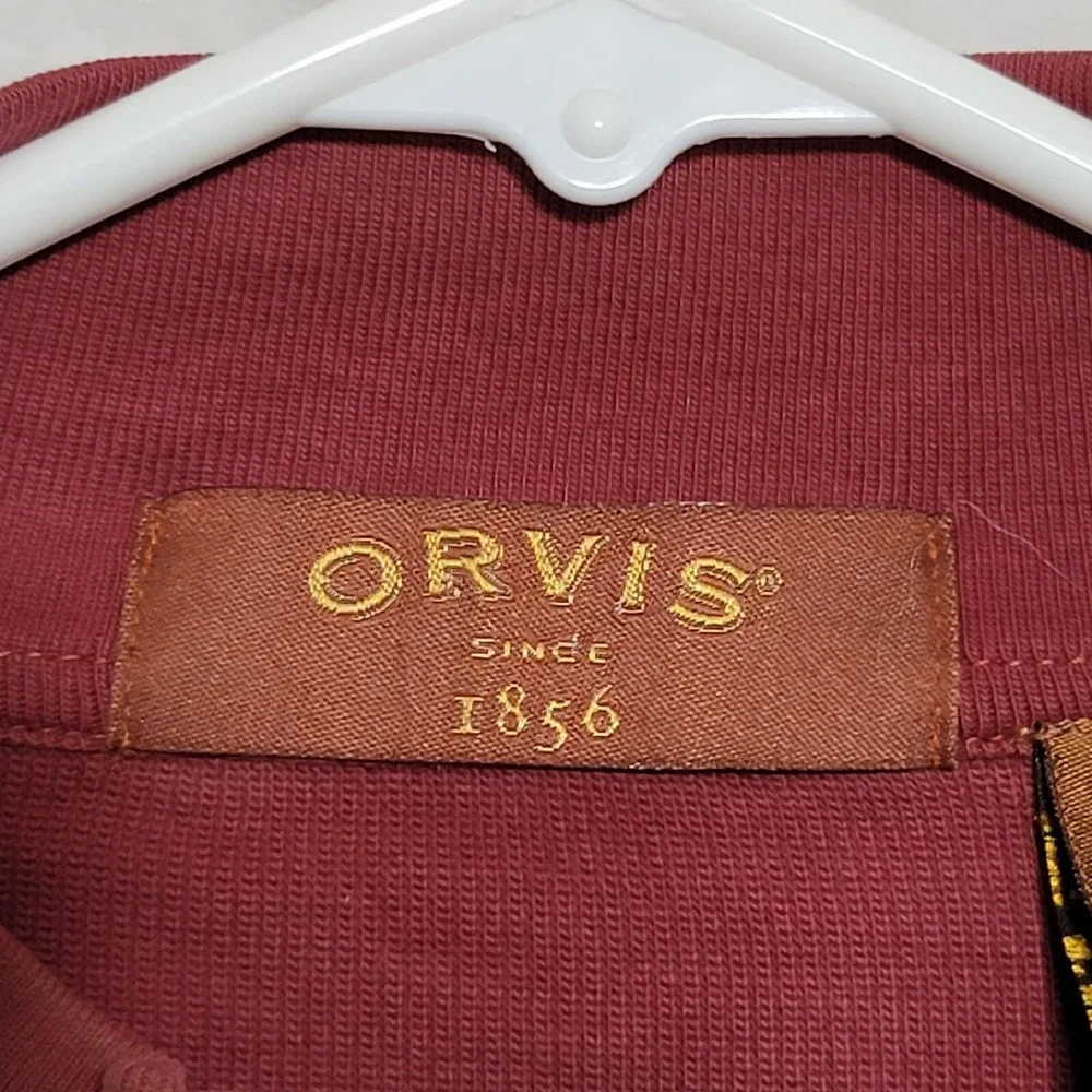 Orvis Men's Sweater Size XL  X Large Dark Red Thick Cotton Long Sleeve Casual